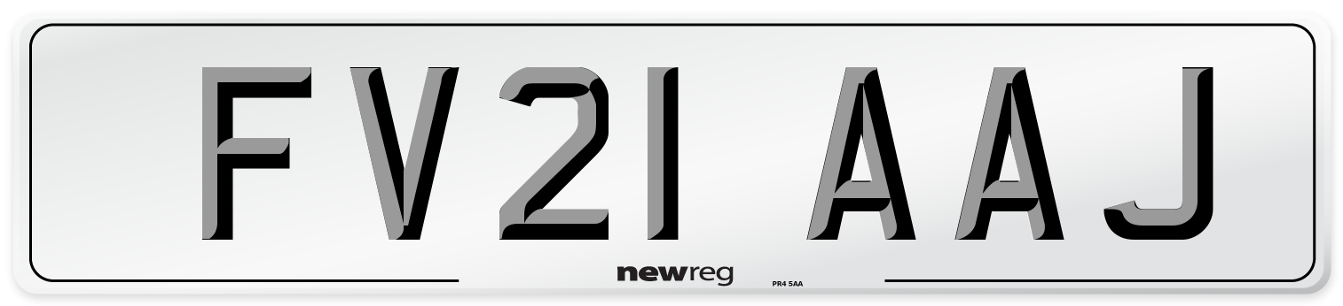 FV21 AAJ Number Plate from New Reg